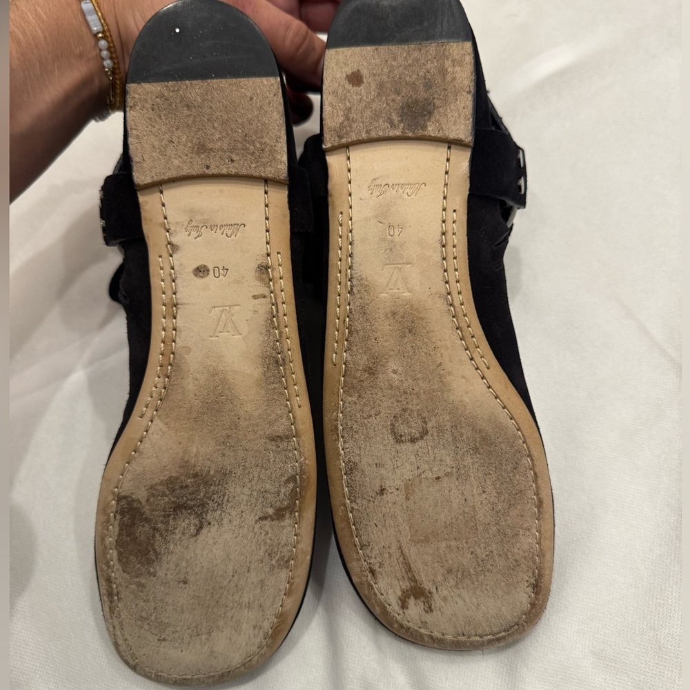 Louis Vuitton Suede Moto Boots in black suede leather - Picture 10 of 14